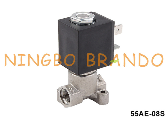 2 vias máquina de café de aço inoxidável válvula de solenoide 1/8' 24VDC 110VAC 220VAC