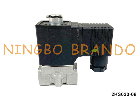 2KS030-08 Tipo Airtac Válvula de solenoide de aço inoxidável normalmente aberta 24V 110V 220V