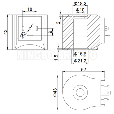 Bobina de válvula solenóide CEME Tipo B12 C57 12VDC 24VDC 110VAC 220VAC