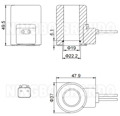 12V 24V Pilot Safety Lock Valve Coil para escavadeira XE60/75/80/135/150/200/215/230