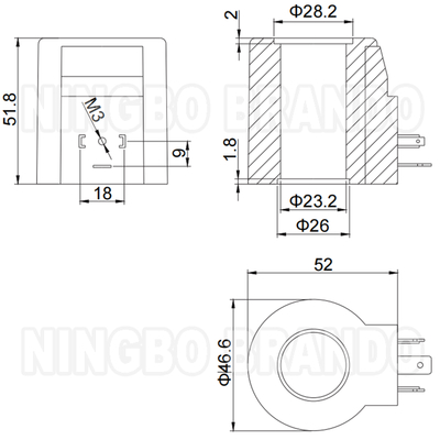 Bobina de Válvula Solenoide Hidráulica Yuken Tipo DSG-03 DC12V DC24V 28W 38W