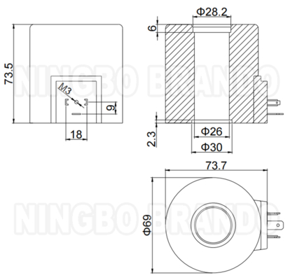 Bobina de Solenoide Hidráulica Para Válvula Direcional Yuken Série DSG-03 12V 24V 220V