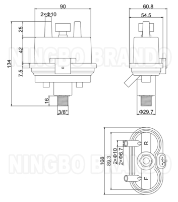 Tipo BouMatic HiFlo Evolution 8583219 Pulsador para Máquina de Leite 24VDC