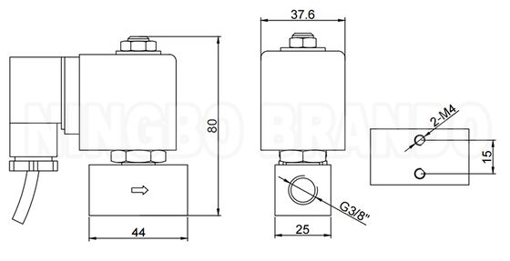 250 bar 3/8' válvula de solenoide de alta pressão com corpo de aço inoxidável 220VAC 110VAC