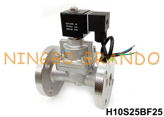 Válvula solenóide de alta pressão de aço inoxidável com flange de 1'' 100 bar 24V 220V