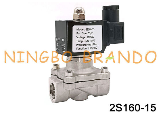 2S160-15 Válvula de diafragma de aço inoxidável de 1/2 polegada e 2/2 vias