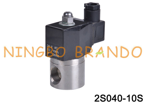 G3/8' 2S040-10 válvula de solenoide de aço inoxidável 2 vias normalmente fechada