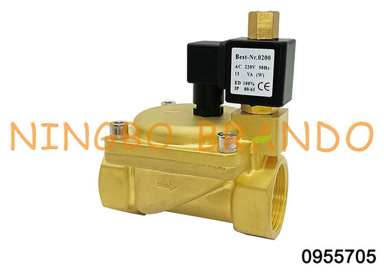0955705 1.5'' Válvula Solenoide de Latão 2 Vias Normalmente Aberta 24V 110V 220V