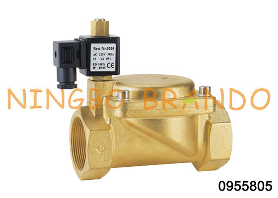 0955805 2'' Válvula Solenoide de Latão Normalmente Aberta 2 Vias 24V 110V 220V