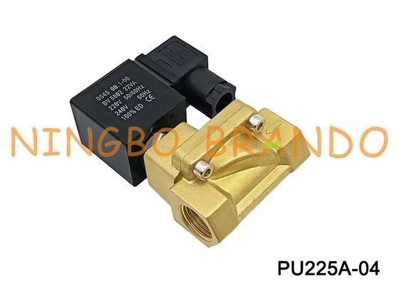 Shako tipo PU225A-04 1/2'' Válvula solenóide de latão normalmente fechada de 2 vias 24V 110V 220V