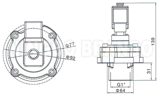 Válvula de Jato Pulsante Submersa HUANENG MD325 1'' 24V 110V 220V