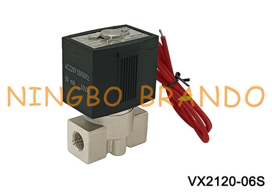 SMC Tipo Vx2120 1/4'' Válvula Solenóide de Aço Inoxidável 2/2 Vias 220V 24V