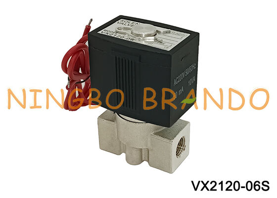 SMC Tipo Vx2120 1/4'' Válvula Solenóide de Aço Inoxidável 2/2 Vias 220V 24V
