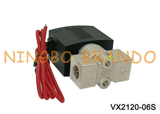 SMC Tipo Vx2120 1/4'' Válvula Solenóide de Aço Inoxidável 2/2 Vias 220V 24V