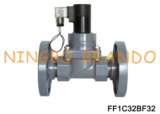 DN32 flangeou válvula solenóide anticorrosão CPVC 1-1/4" 220V 110V 24V