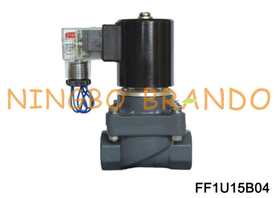 DN15 1/2'' Válvula Solenóide Anticorrosão Normalmente Fechada UPVC 220V 110V 24V