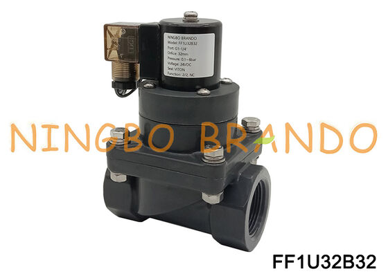 1-1/4" válvula solenóide elétrica DN32 da anticorrosão química UPVC