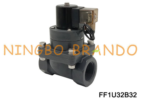 1-1/4" válvula solenóide elétrica DN32 da anticorrosão química UPVC