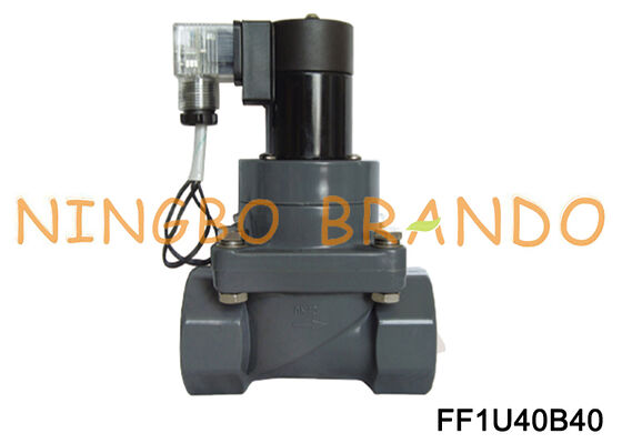 UPVC Anti-corrosion Electric Solenoid Valve 1-1/2'' Normally Closed 220V