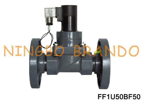 2'' UPVC Anti-Corrosive Solenoid Valve Normally Closed Flange Type 220V 110V 24V