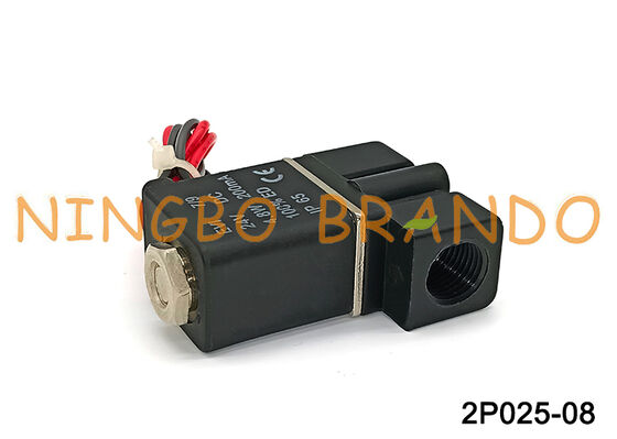 2P025-08 Válvula Solenóide Pneumática de Ação Direta Plástica para Ar Água DC24V