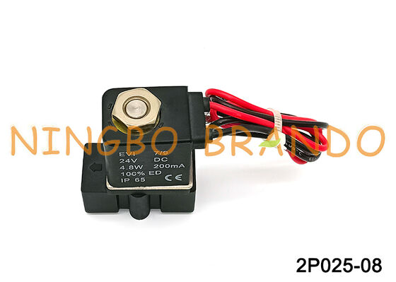 2P025-08 Válvula Solenóide Pneumática de Ação Direta Plástica para Ar Água DC24V