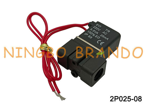 2p025-08 Válvula Solenóide Airtac de Plástico Controle de Fluidos AC220V AC110V DC24V DC12V