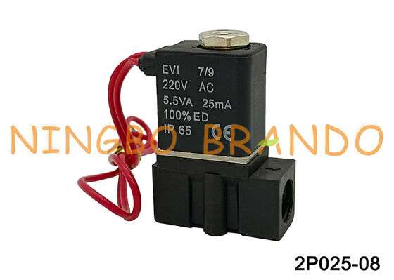 2p025-08 Válvula Solenóide Airtac de Plástico Controle de Fluidos AC220V AC110V DC24V DC12V