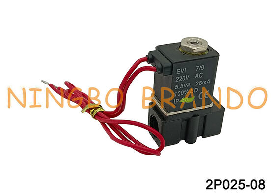 2p025-08 Válvula Solenóide Airtac de Plástico Controle de Fluidos AC220V AC110V DC24V DC12V