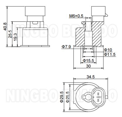 Bobina para Válvula Solenoide de 7.8mm para Trilho Injetor GLP GNV IG6 IG7