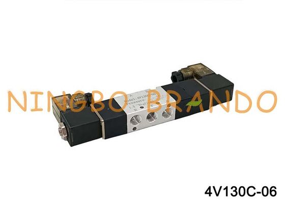 Válvula de ar solenóide Airtac tipo 4V130C-06, 3 posições, 5 portas, 1/8 '', válvula de controle pneumático