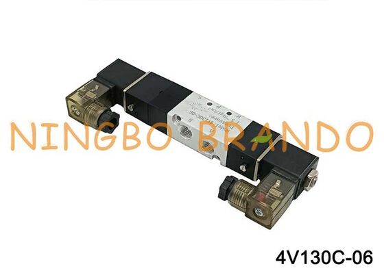Válvula de ar solenóide Airtac tipo 4V130C-06, 3 posições, 5 portas, 1/8 '', válvula de controle pneumático