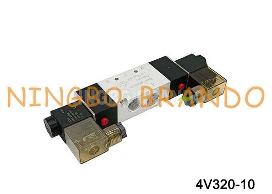 AirTAC Tipo 4V320-10 DC12V 3/8 '' Solenóide Duplo Válvula de Ar Solenóide de 5/2 vias