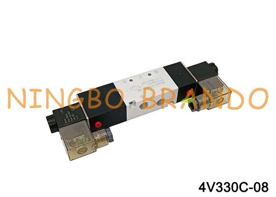 Válvula solenóide tipo AIRTAC, válvula de ar 4V330C-08 DC 12V 24V AC 110V 220V