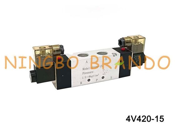 Válvula solenóide tipo AIRTAC Válvula de ar 4V420-15 DC 12V 24V AC 110V 220V