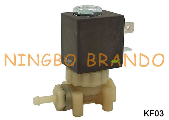 Máquina de café expresso 1/8 ''2 vias de qualidade alimentar segura PA66 válvula solenóide de plástico DC24V KF03