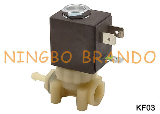 Máquina de café expresso 1/8 ''2 vias de qualidade alimentar segura PA66 válvula solenóide de plástico DC24V KF03