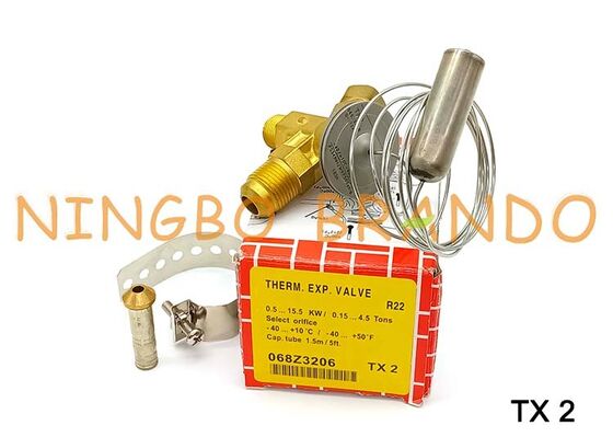 Válvula de expansão termostática Danfoss tipo 068Z3206 TX2 3/8'' x 1/2'' alargamento
