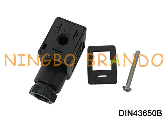 Conector da bobina da válvula solenóide DIN43650 B MPM preto DIN 43650 tipo B