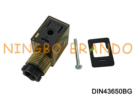 Conector da bobina da válvula solenóide DIN43650B com tipo B do RUÍDO 43650 do diodo emissor de luz