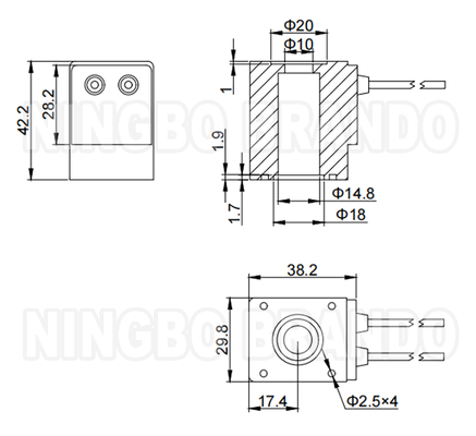 0543 Bobina de travamento da válvula solenóide DC6V 11W 14,5mm com furo 42mm de altura