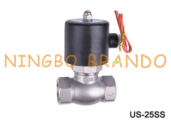US-25 1 ''DN25 Válvula Solenóide de Vapor de Aço Inoxidável de Alta Temperatura 24V 220V