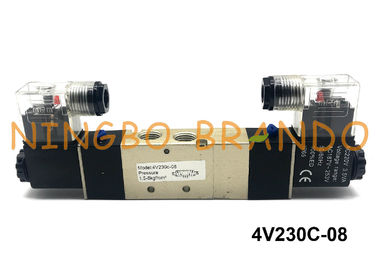 4V230C-08 pinta 1/4&quot; tipo maneira elétrica 12VDC de AirTAC do controle 5/3 do dobro da válvula de solenoide do ar