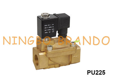 Tipo válvula de solenoide de bronze elétrica 3/4&quot; da barretina mais ou menos cilíndrica e emplumada de 2 maneiras PU225-06 1&quot; PU225-08 220VAC 24VDC