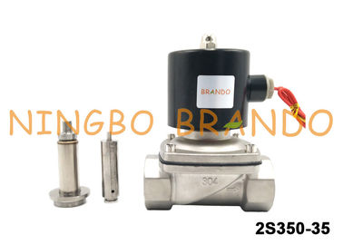 UNI-D válvula de solenoide Semi-direta de aço inoxidável DC24V de 2S350-35 SUW-35 tipo G1-1/4” AC220V