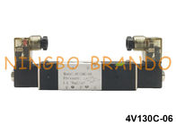 Tipo 5/3 maneira BSPT 1/8&quot; de AirTAC válvula de solenoide pneumática 24VDC 220VAC 4V130C-06