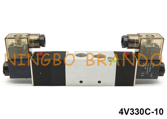 3/8&quot; 5/3 de tipo pneumático 24V 12V da válvula de solenoide 4V330C-10 da maneira Airtac
