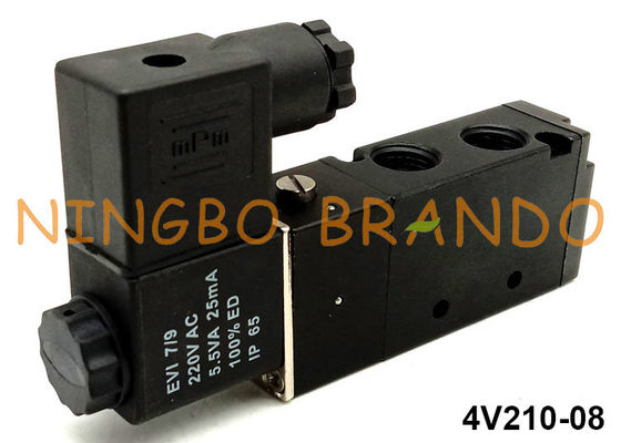 Tipo 5/2 válvula de solenoide pneumática 4V210-08 da maneira DC24V DC12V de Airtac