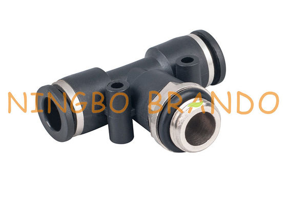 impulso de 1/4&quot; de 8mm para conectar os encaixes de mangueira pneumáticos do T masculino do ramo