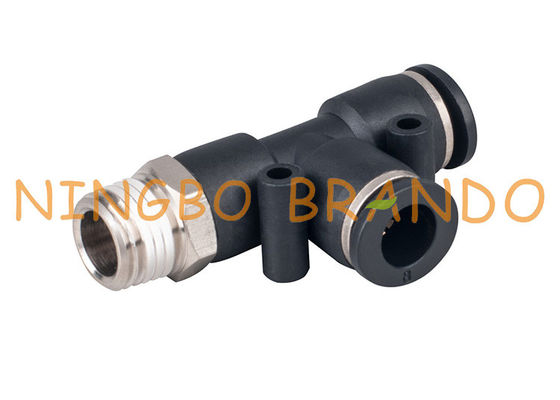 1/4&quot; 8mm conectam rapidamente os encaixes de mangueira pneumáticos corridos masculinos do T